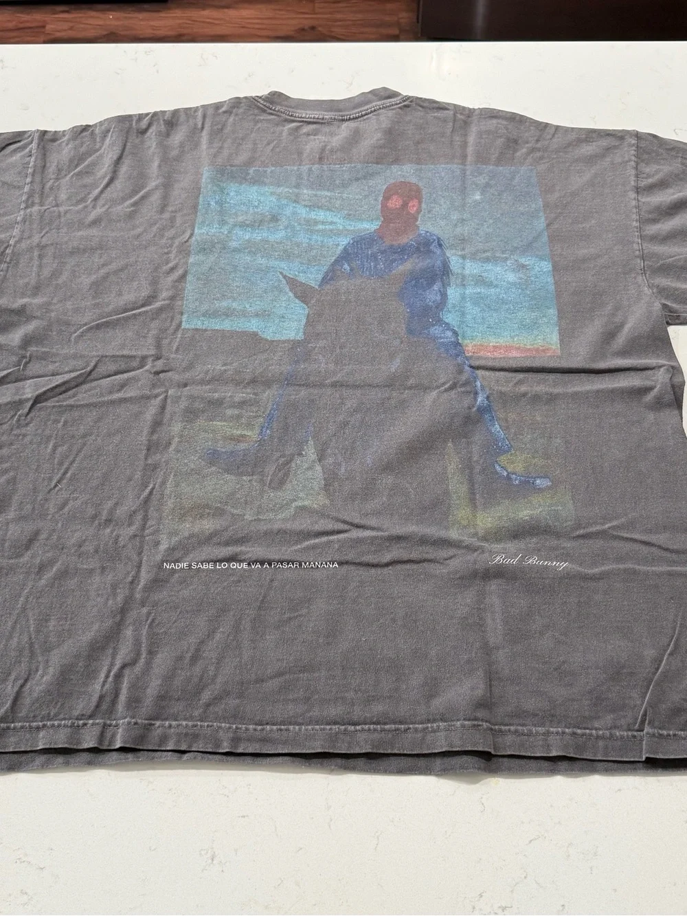 Men's Bad Bunny  Graphic T-Shirt Gray Concert Merch. Size: XXL